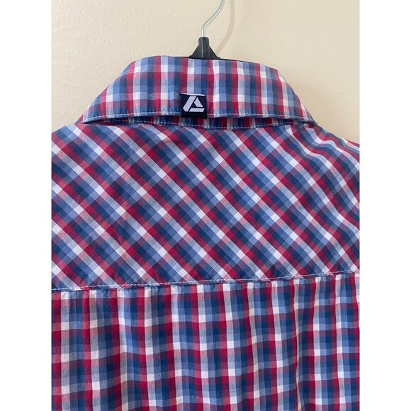 Lira Originals Button Up Dress Shirt Casual Red Blue Plaid Size: Large - Picture 5 of 10